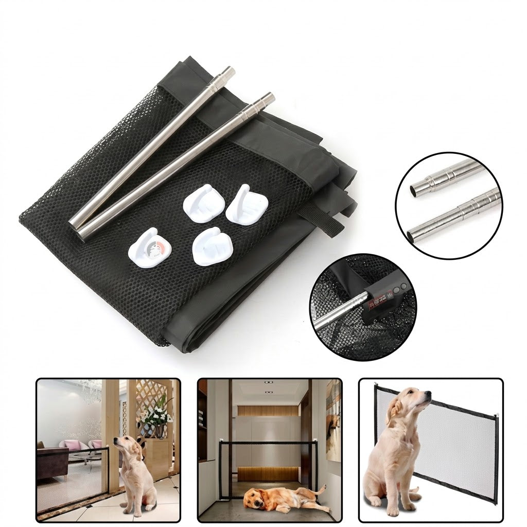 Puerta de Seguridad Plegable para Mascotas y Bebés