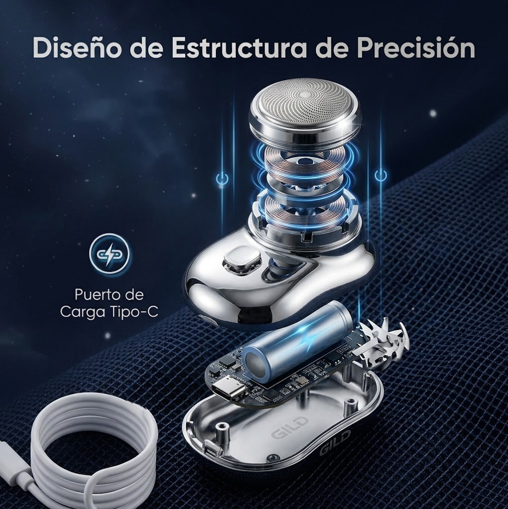 Mini Afeitadora Portátil Recargable | Silenciosa y Lavable