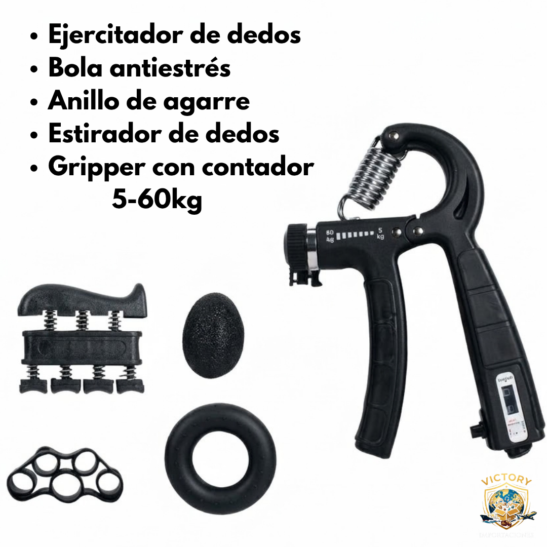 Kit 5 en 1 ejercitador de mano y antebrazo